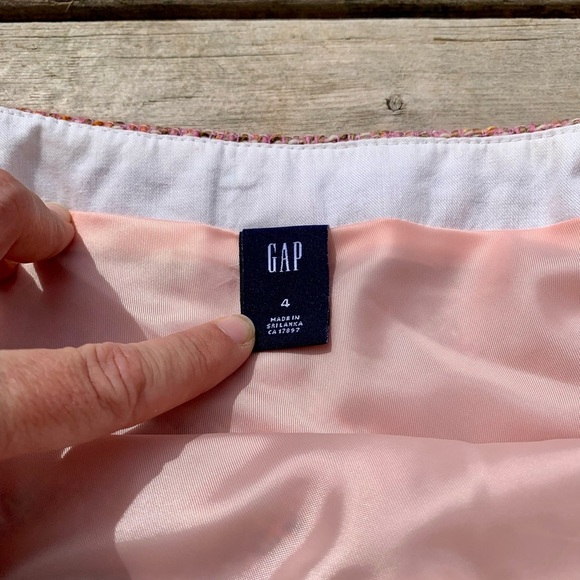 💙 GAP Tweed Skirt Size 4 Pink and Cream - Picture 4 of 6